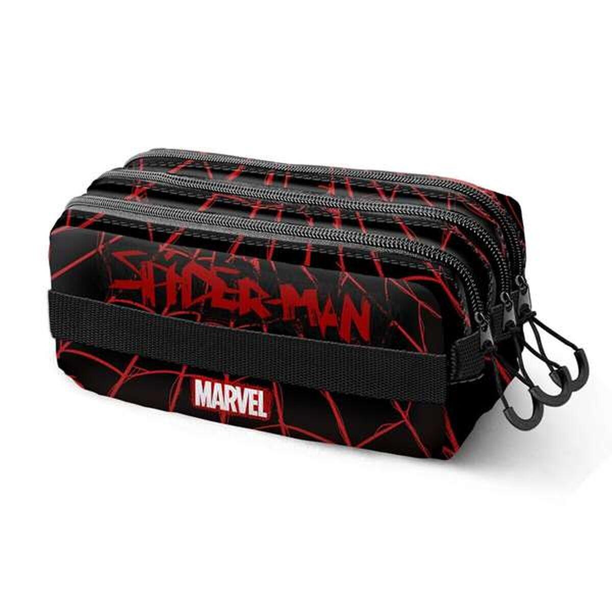Pennenetui met 3 vakken SPIDERMAN Zwart 4/4