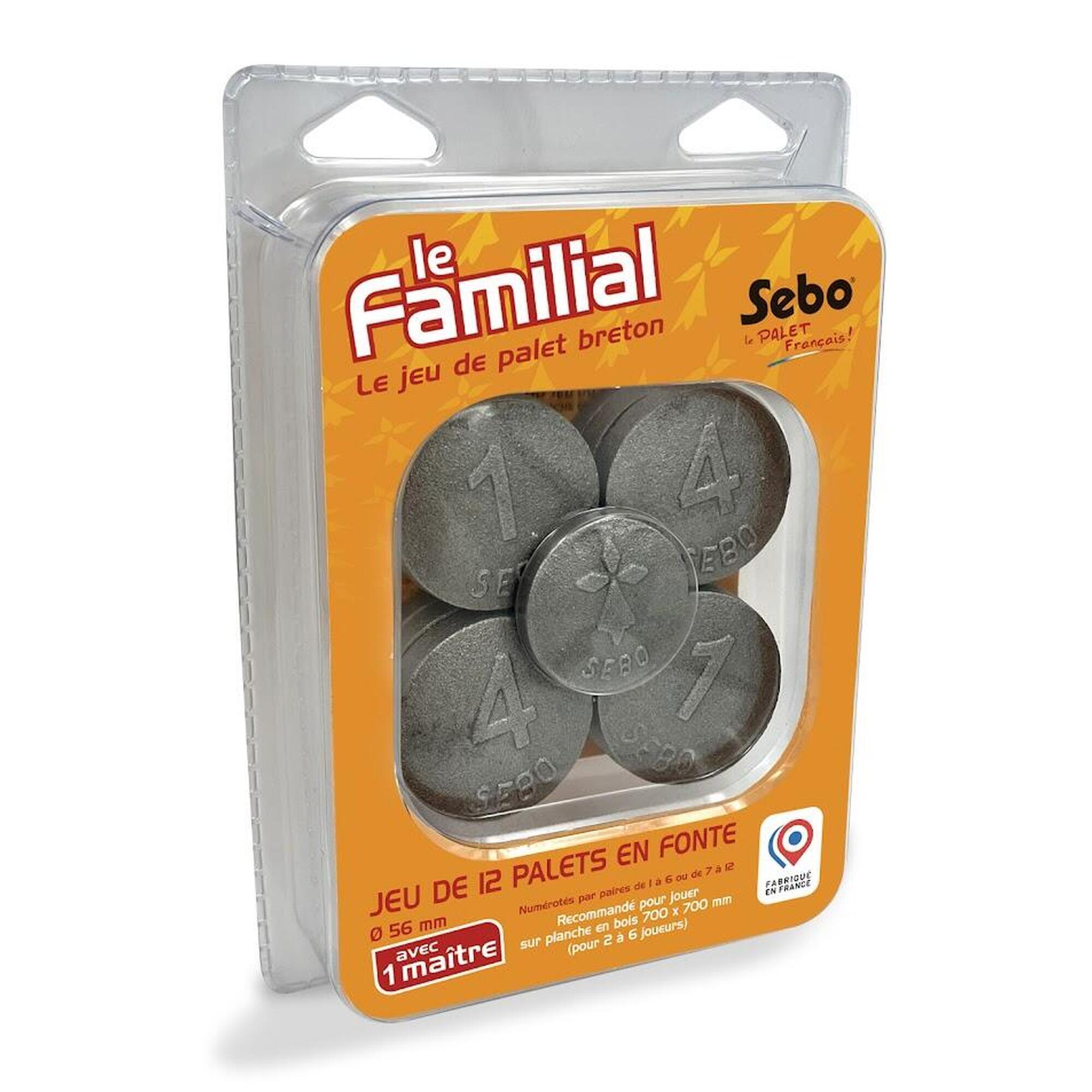 Sebo - Jeu De 12 Palets + 1 Maître En Fonte Réglementaire Breton - Jeux De Palets - Gris - 56 Mm - Decathlon