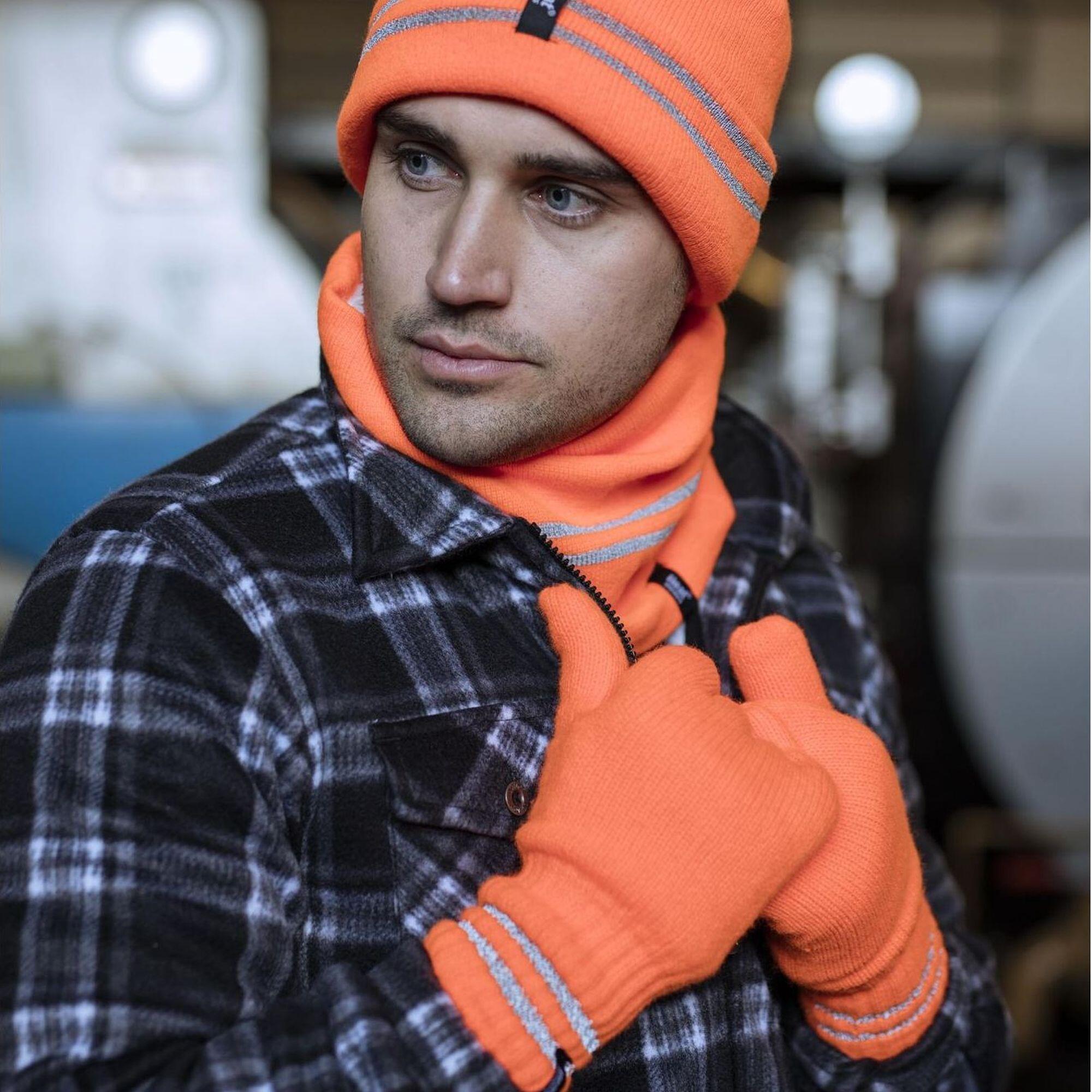 Herren Hi Vis Mütze Halswärmer und Handschuhe Set fur Winter | Heat Holders 3/5