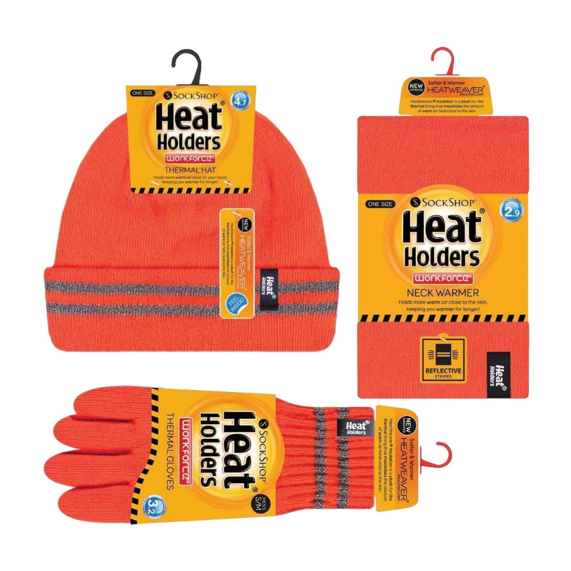 Herren Hi Vis Mütze Halswärmer und Handschuhe Set fur Winter | Heat Holders 2/5