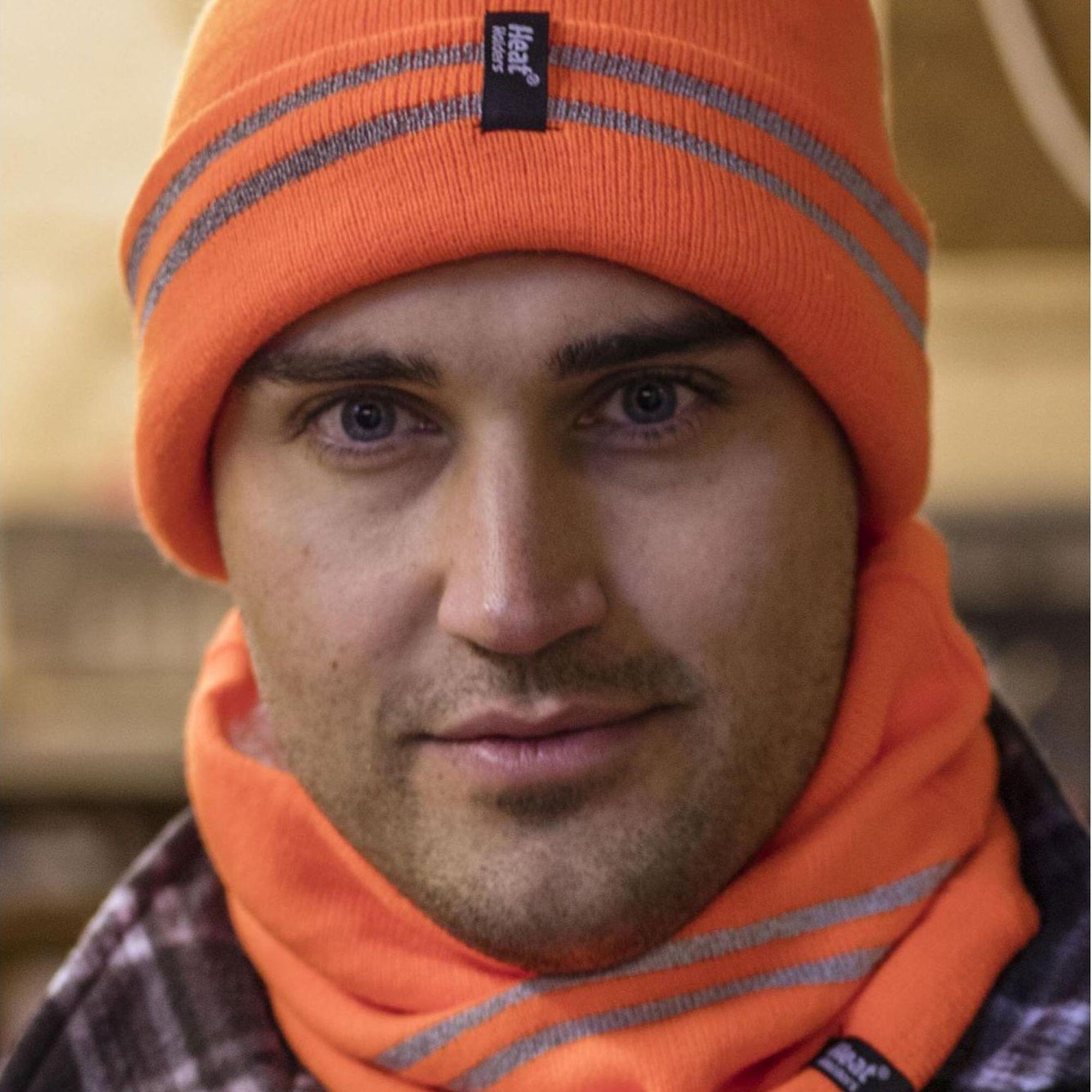 Herren Hi Vis Mütze Halswärmer und Handschuhe Set fur Winter | Heat Holders 4/5