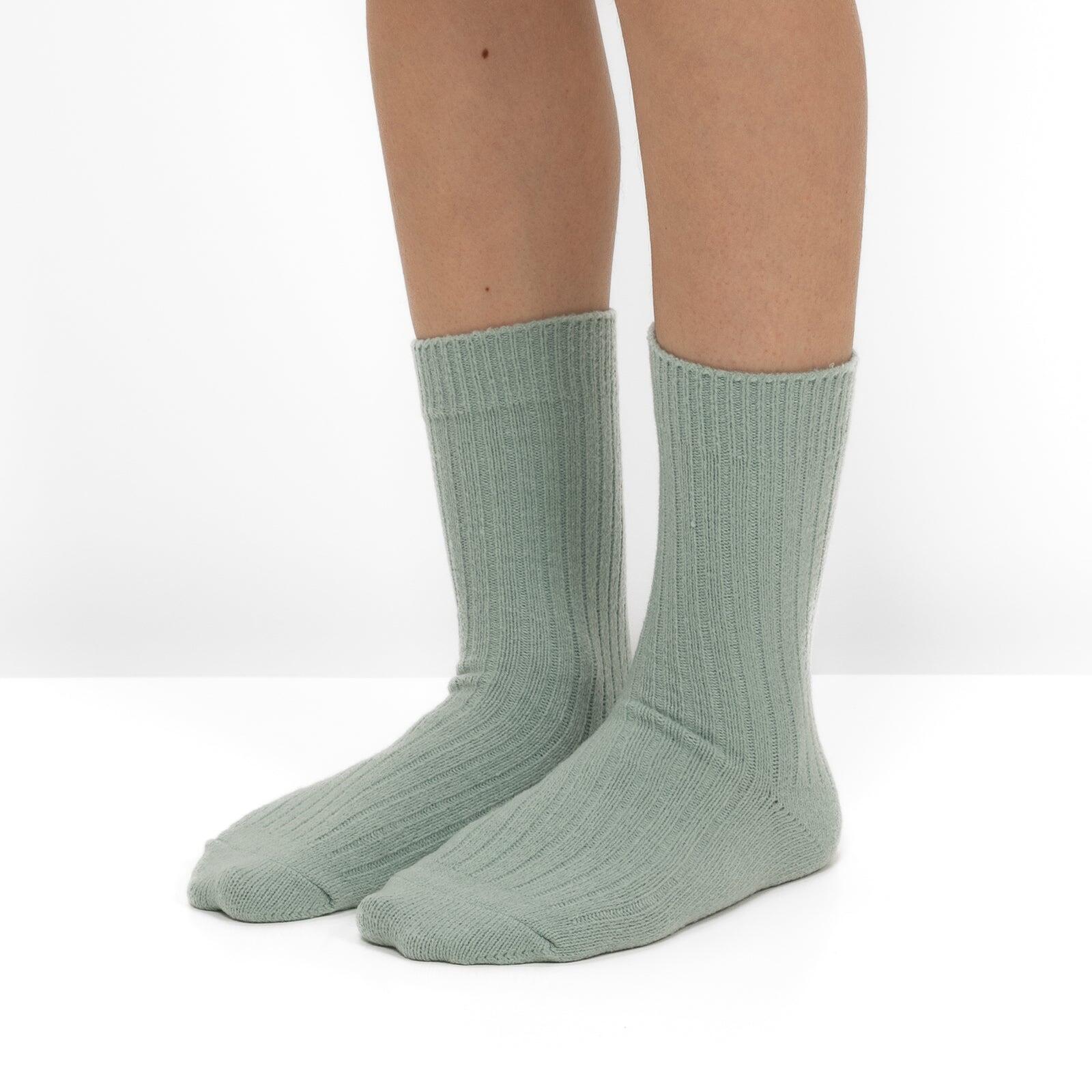 Pack 2 Pares Calcetines de Punto Canalé con Rayas 3/4