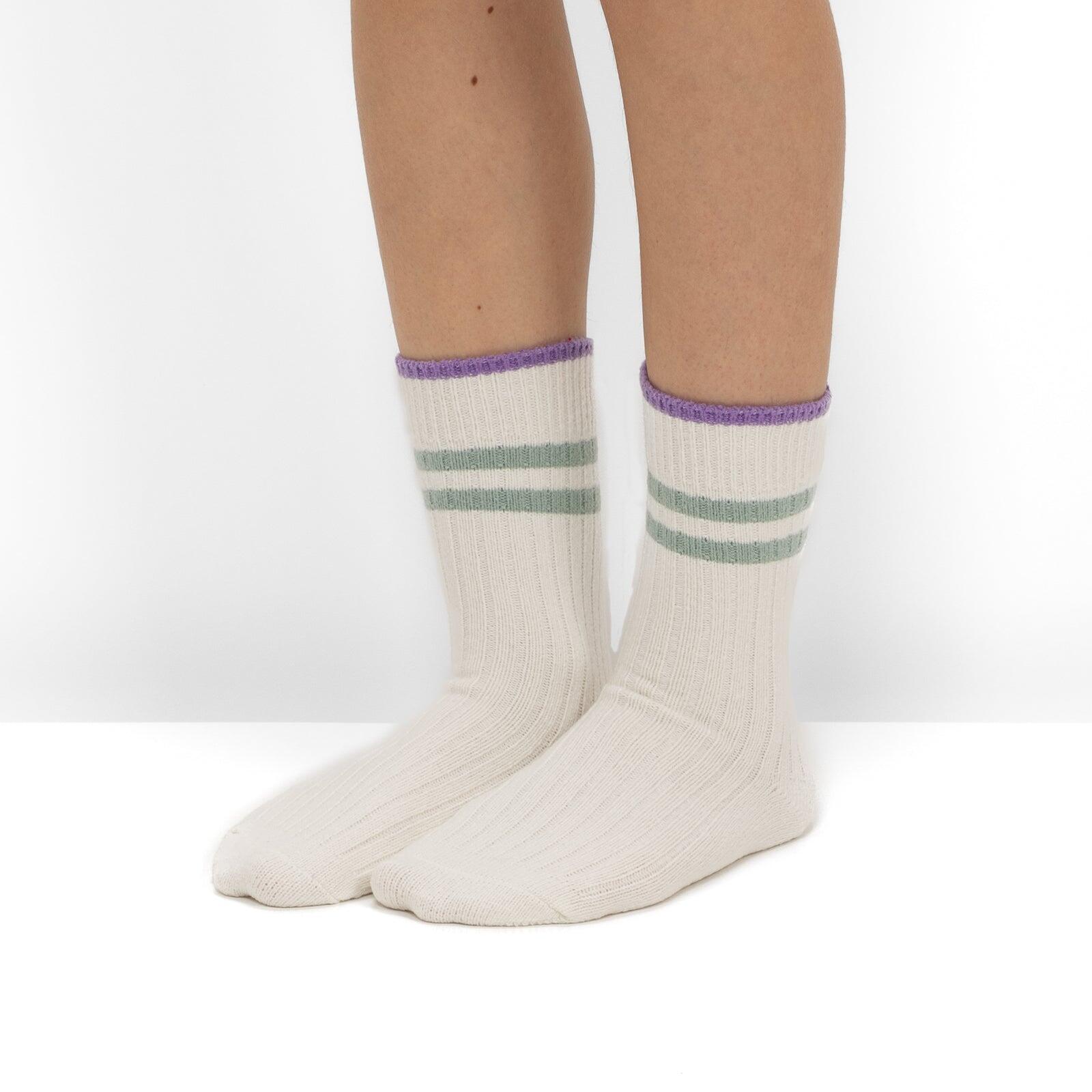 Pack 2 Pares Calcetines de Punto Canalé con Rayas 2/4