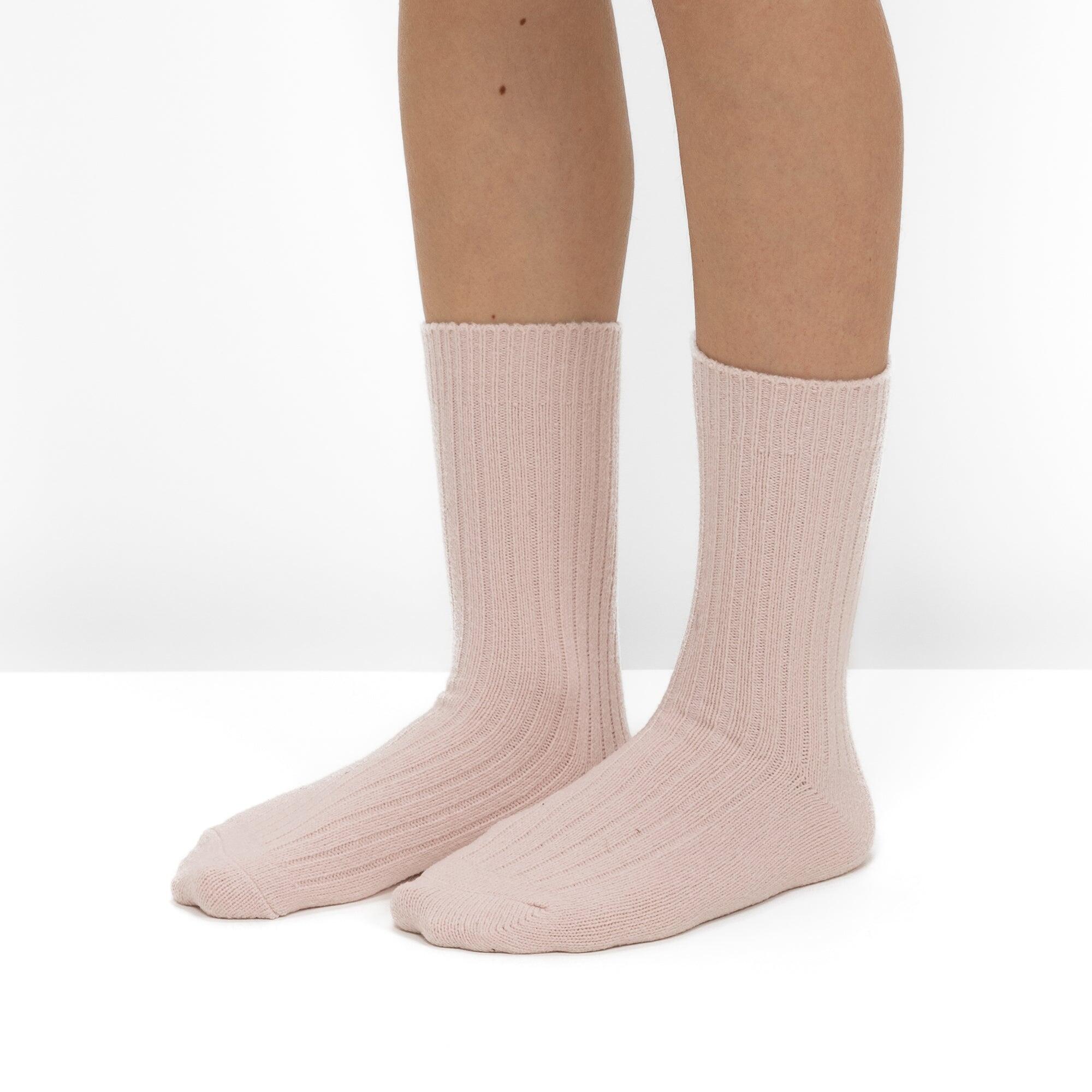 Pack 2 Pares Meias em Malha Canelada com Riscas 3/4