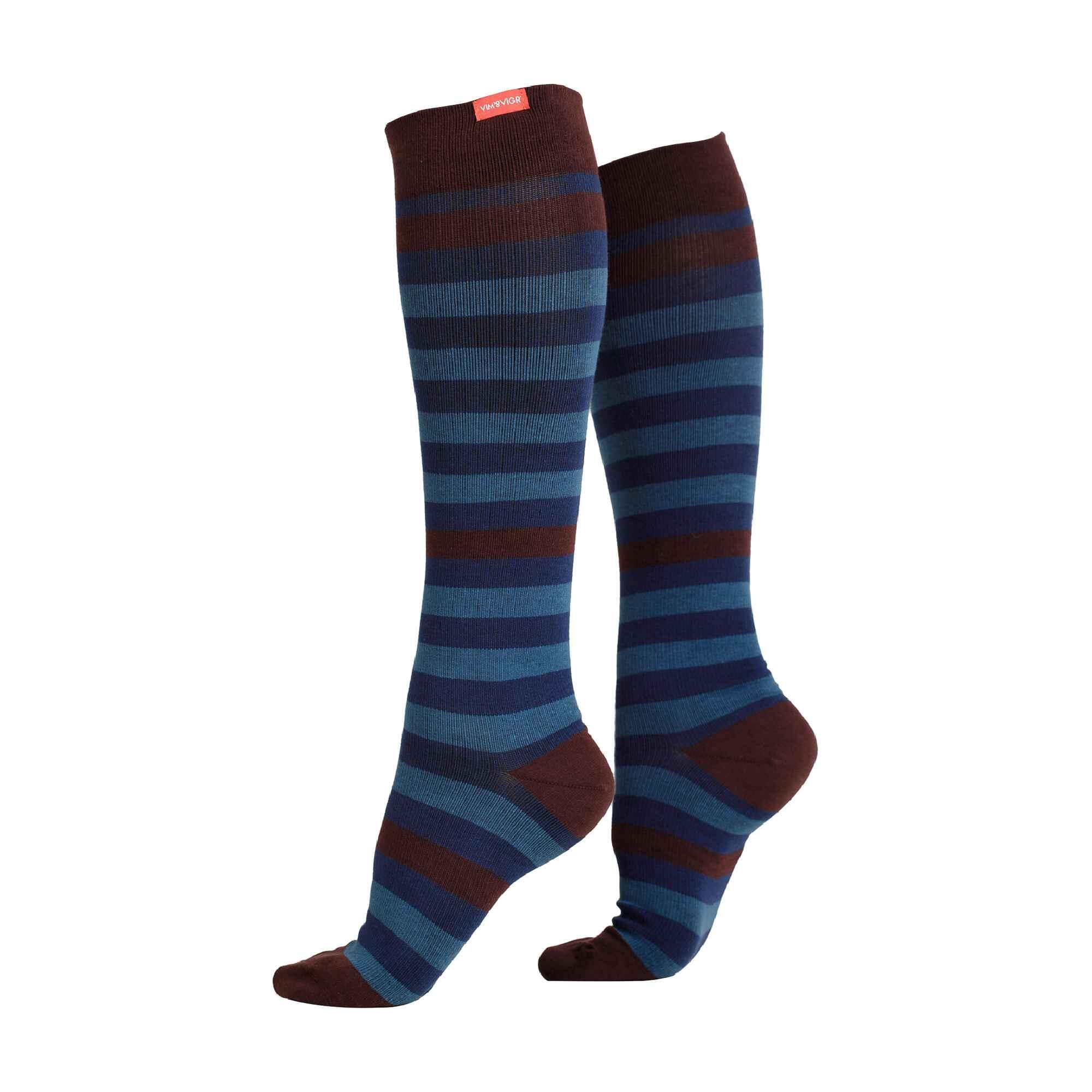 VIM & VIGR 1 Pack Wide Calf Cotton Graduated Compression Socks | 20-30 mmHg
