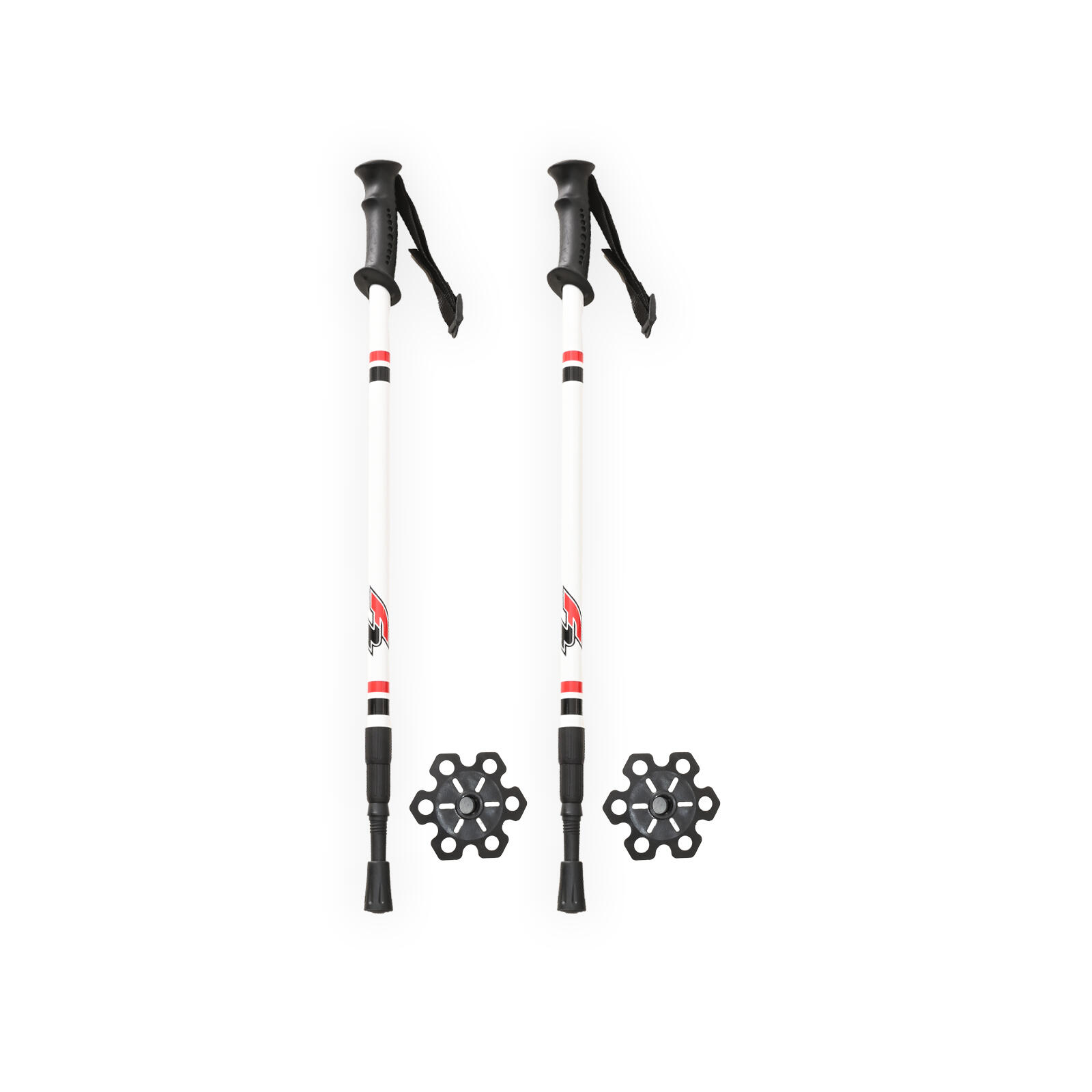 F2 bastones de esquí de fondo Vario Pole Tour Kids ajustables 60-100cm blancos 3/4