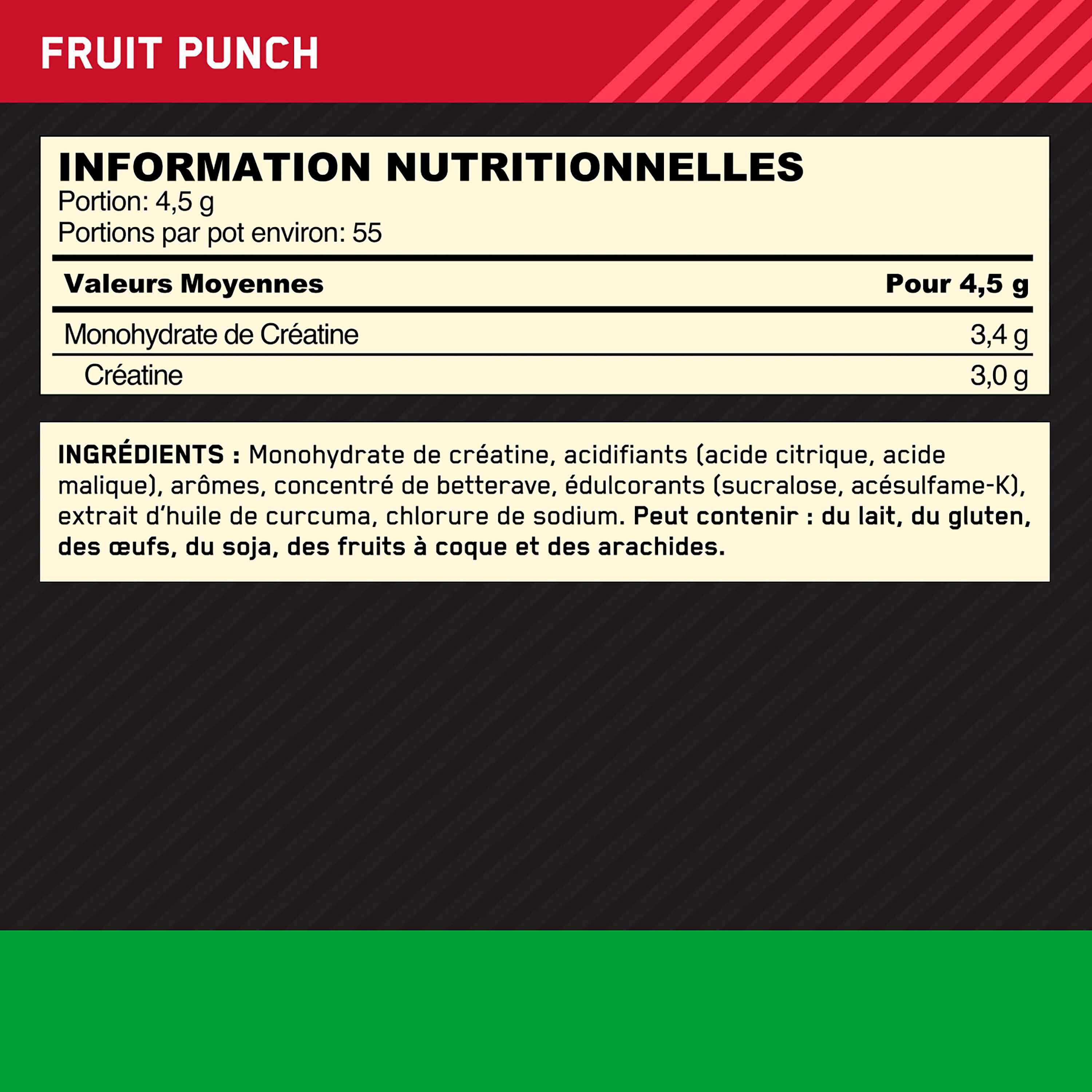 Lot de 2 Créatines Micronisées en poudre Cocktail de Fruits 247g 3/5