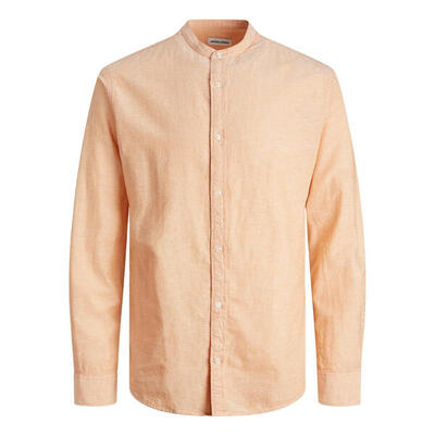 Overhemd jack & jones zomer linnenmix abrikoos ijs