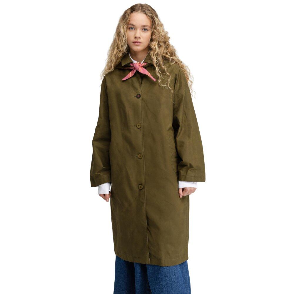 Women 's waxed long coat Skye-W Green Ash Green