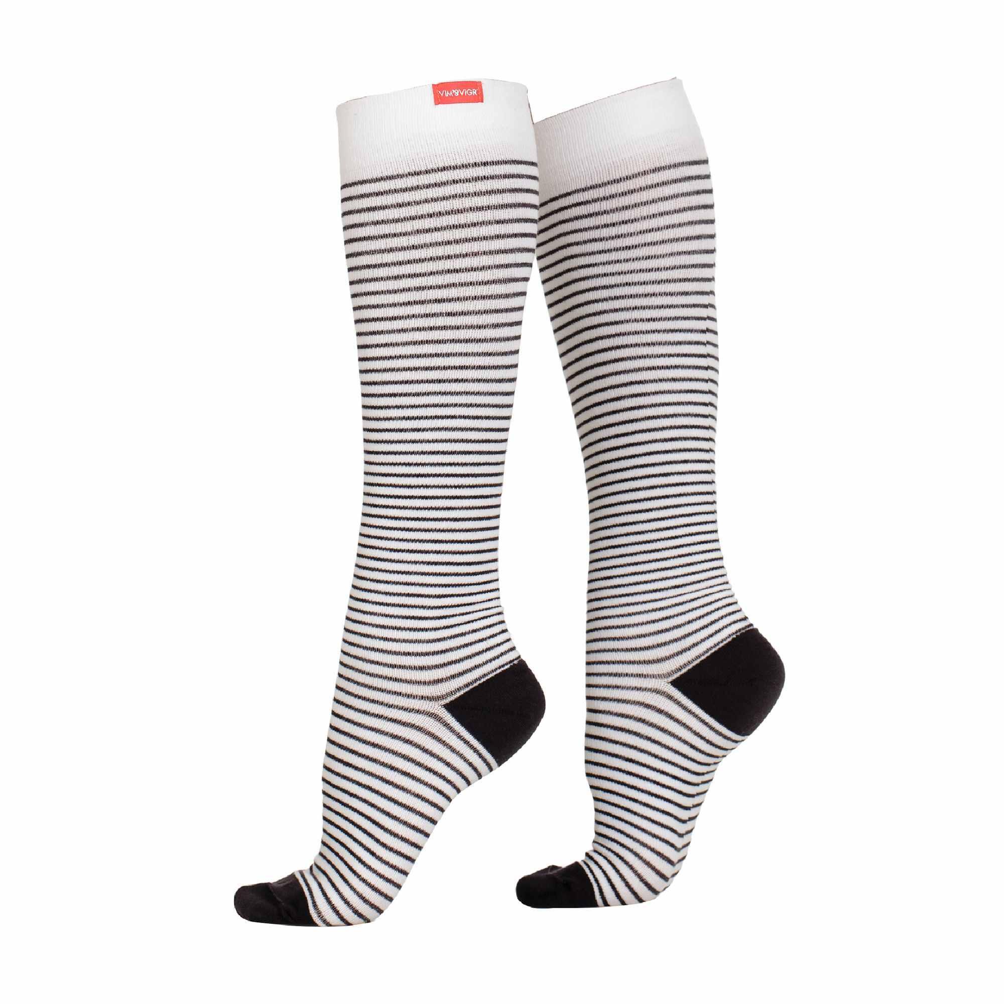 VIM & VIGR 1 Pack Wide Calf Cotton Graduated Compression Socks | 30-40 mmHg