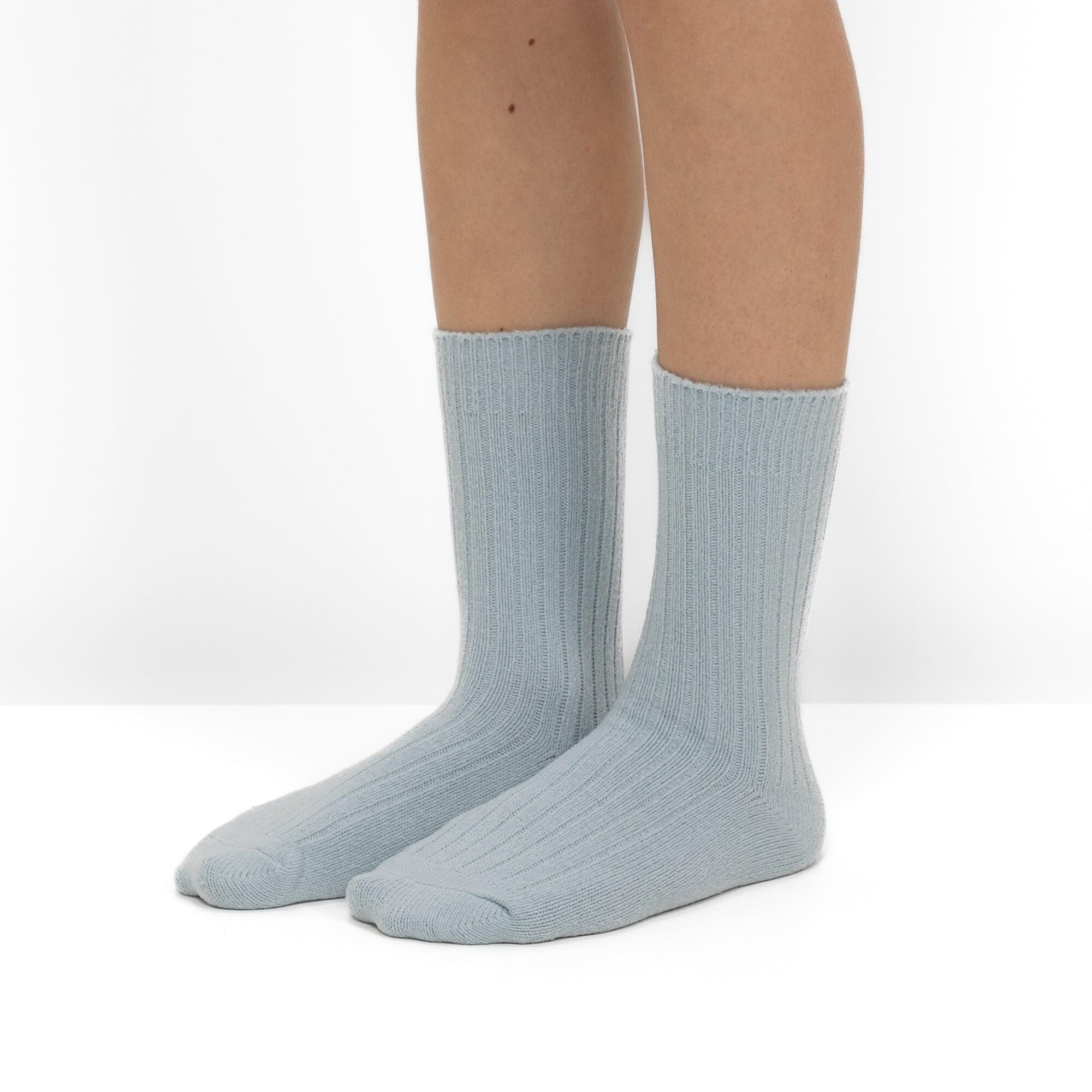 Pack 2 Pares Calcetines de Punto Canalé con Rayas 3/4