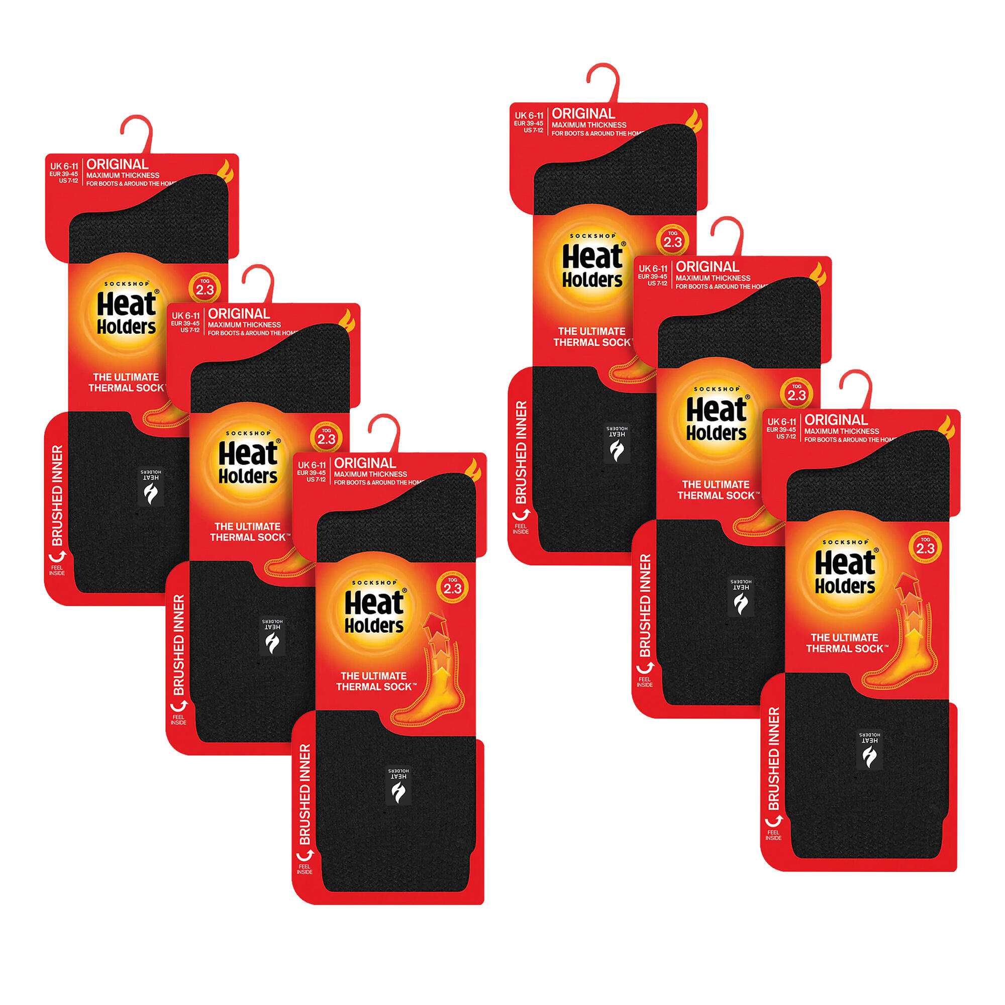 Heat Holders - 6 Paar original dicke Winter-Thermosocken für Herren 2/6