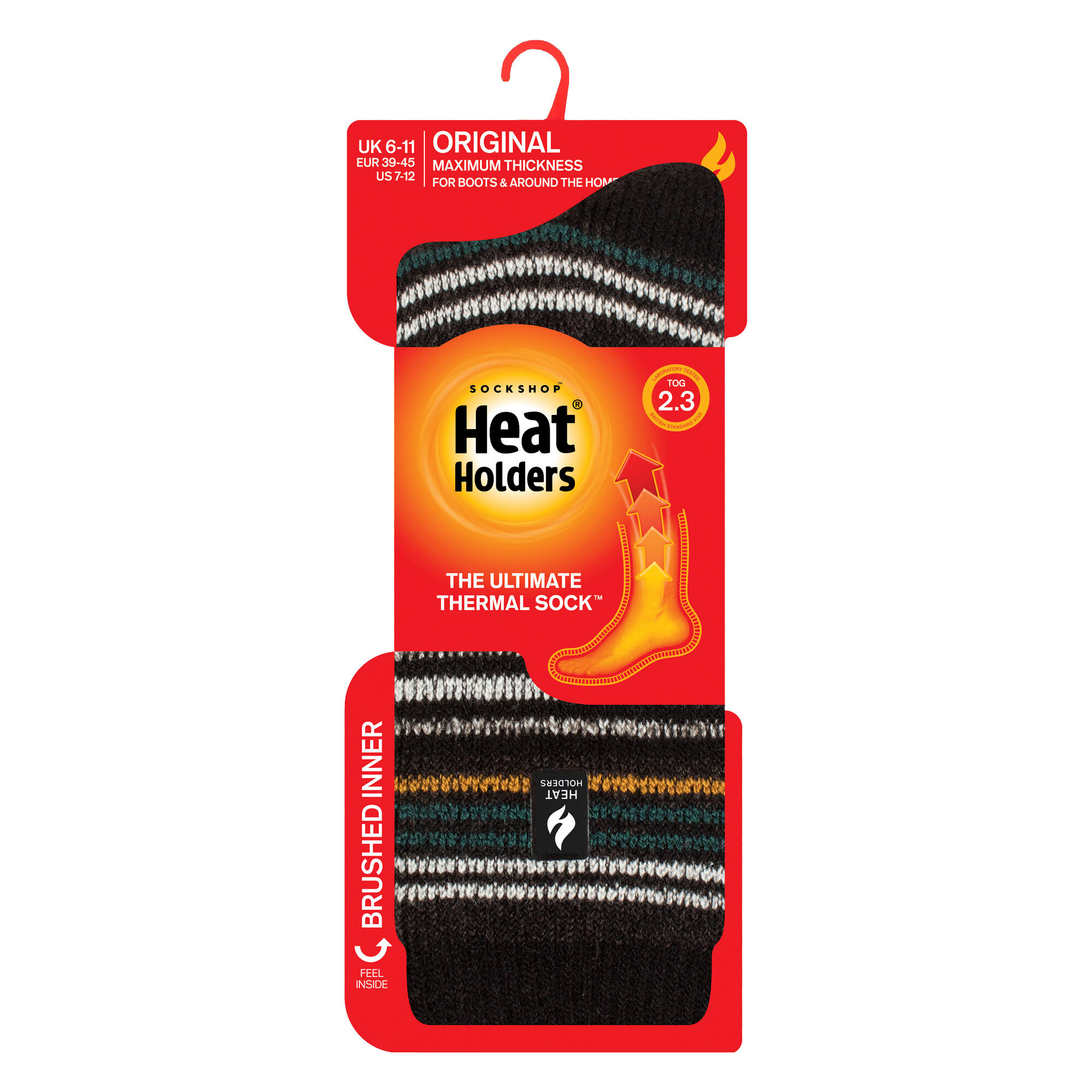Mens Thermal Stripe Pattern Socks for Winter 2/6