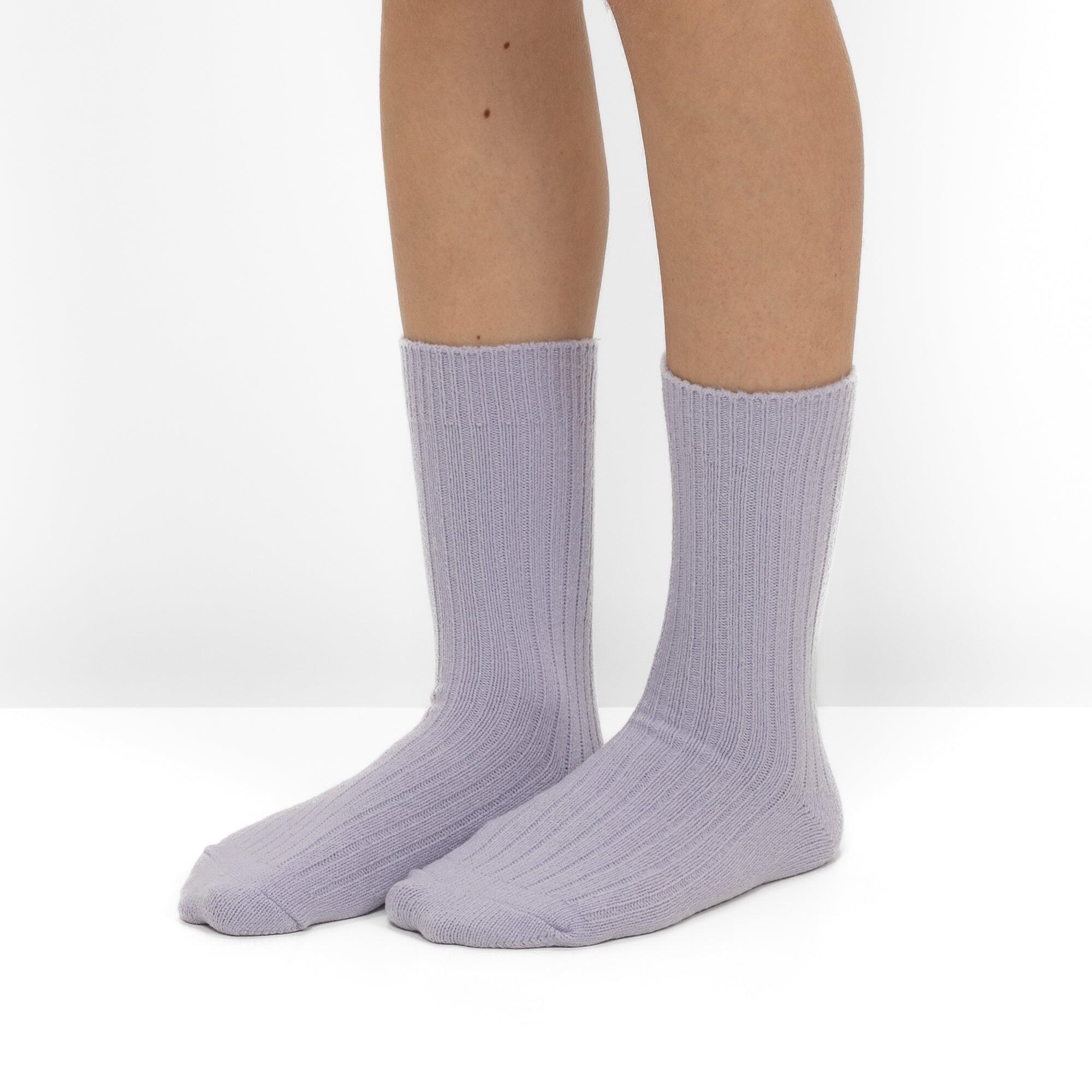 Pack 2 Pares Calcetines de Punto Canalé con Rayas 3/4