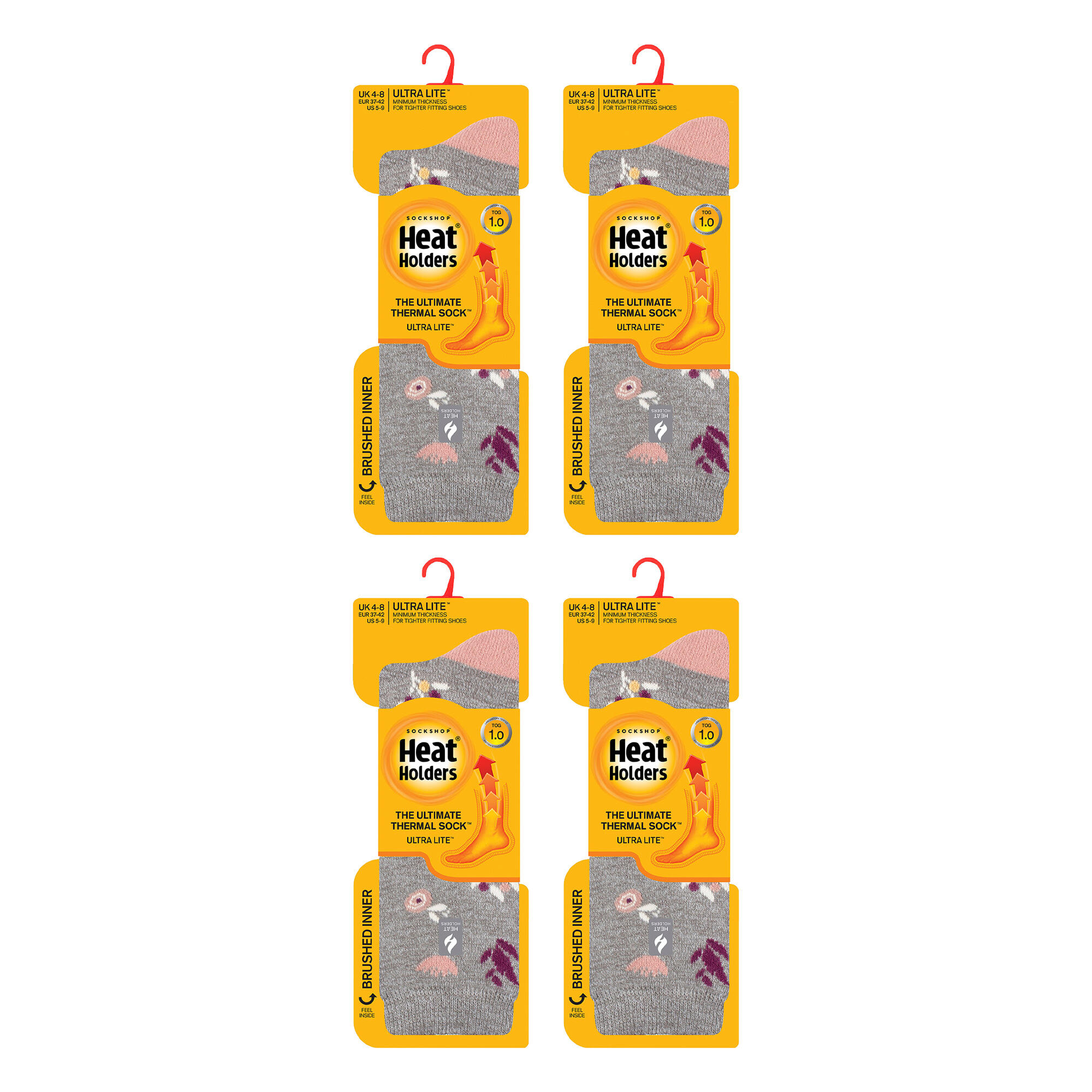 Heat Holders - 4 paires de chaussettes thermiques légères UltraLite pour femmes 2/6