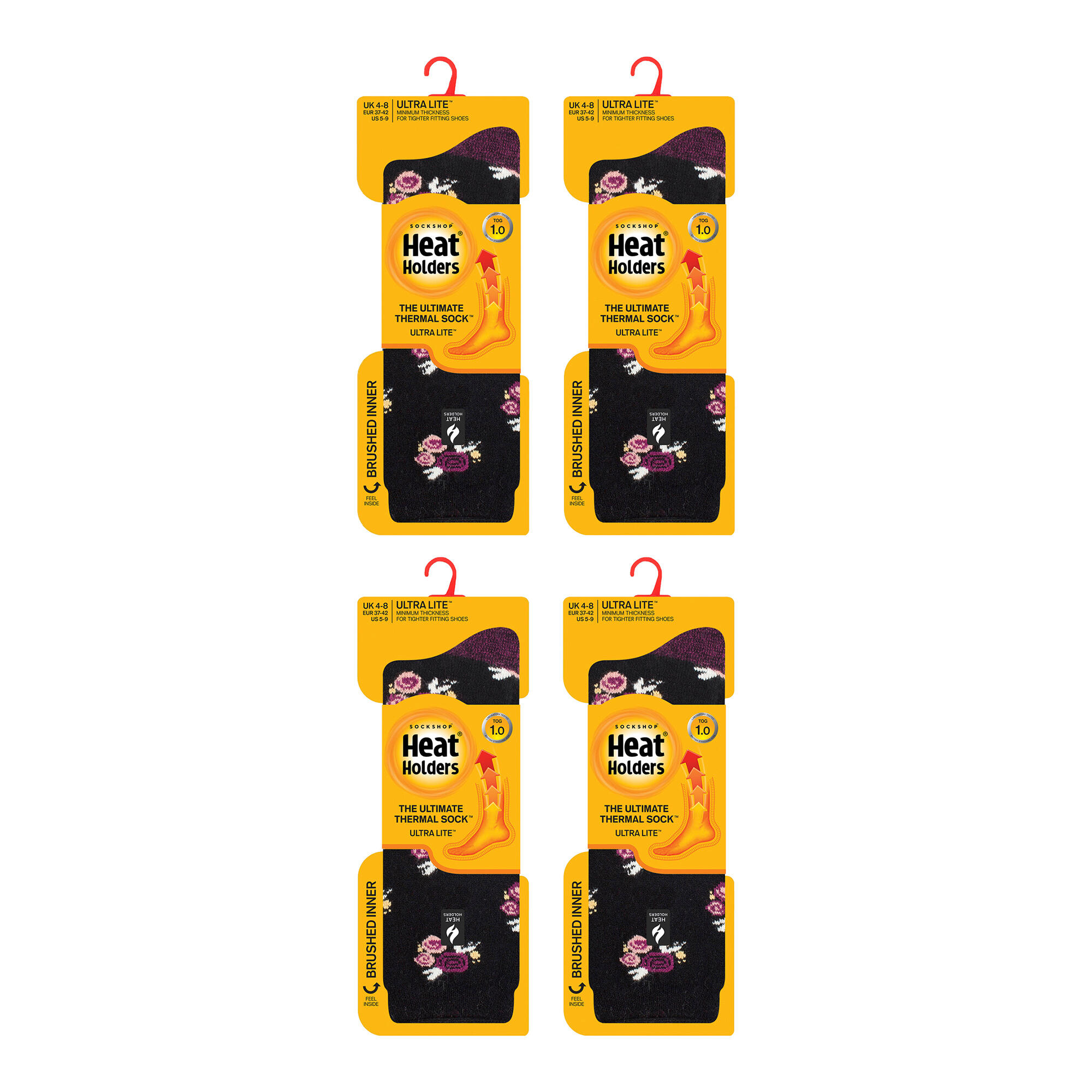 Heat Holders - 4 paires de chaussettes thermiques légères UltraLite pour femmes 2/6