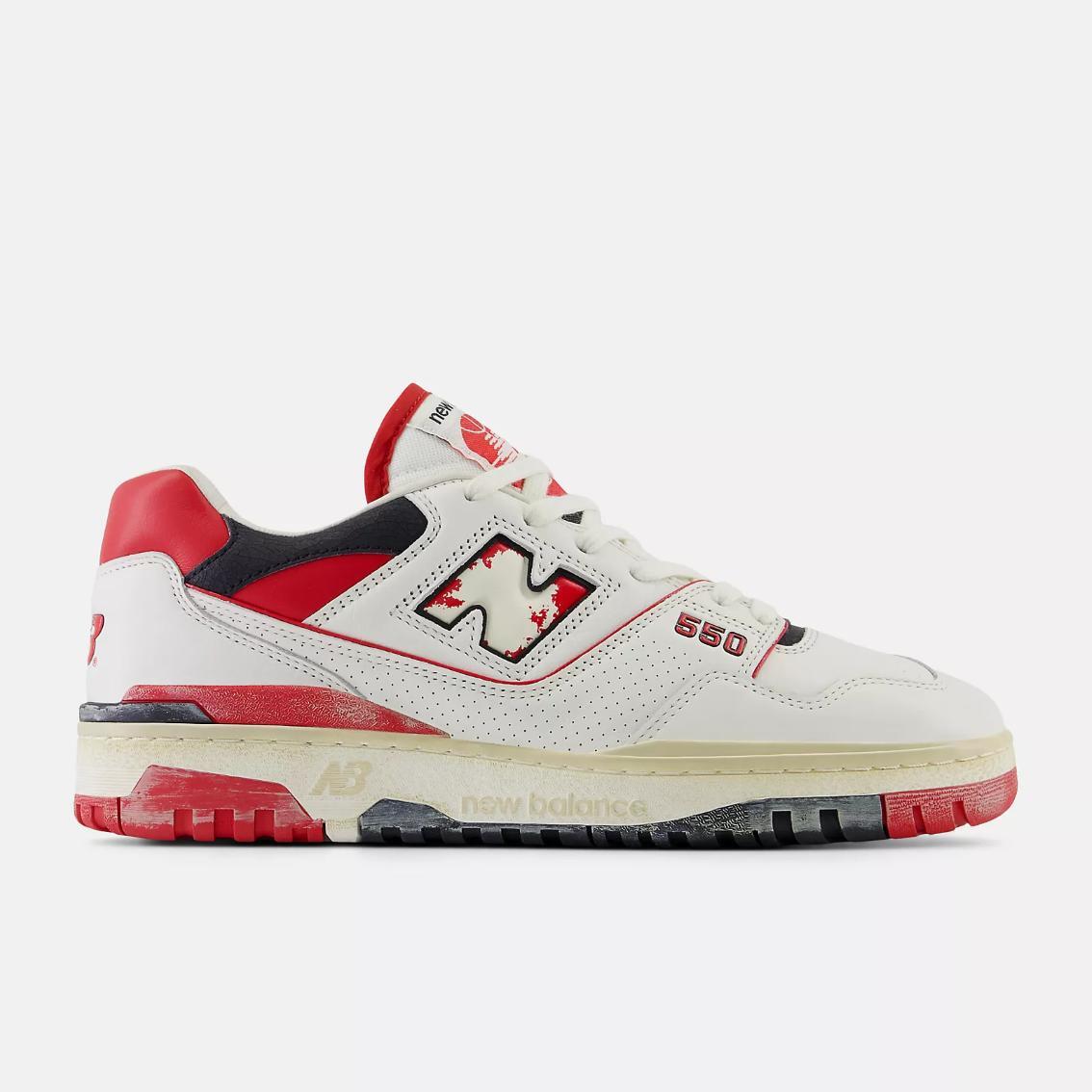 Sneakers New Balance 550 wit rood 2/7