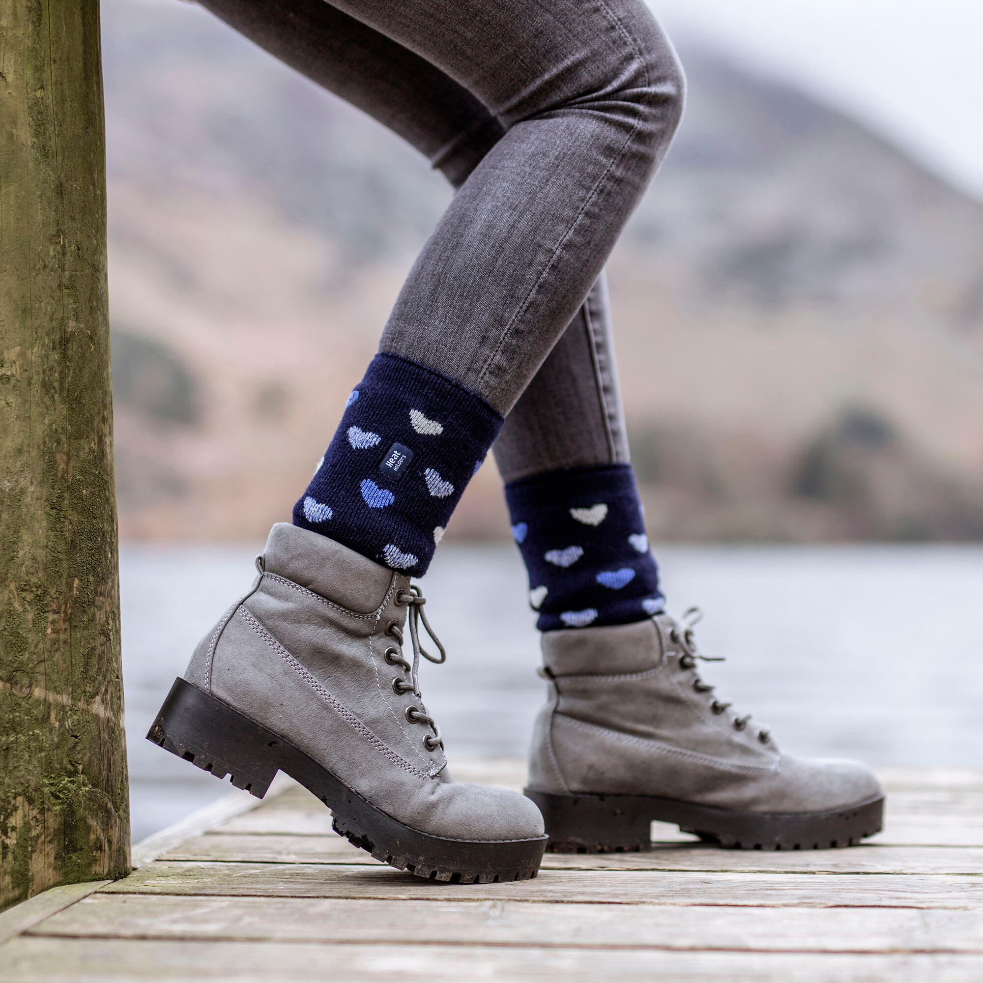 Gemusterte Thermal Lite-Socken für Damen 3/6
