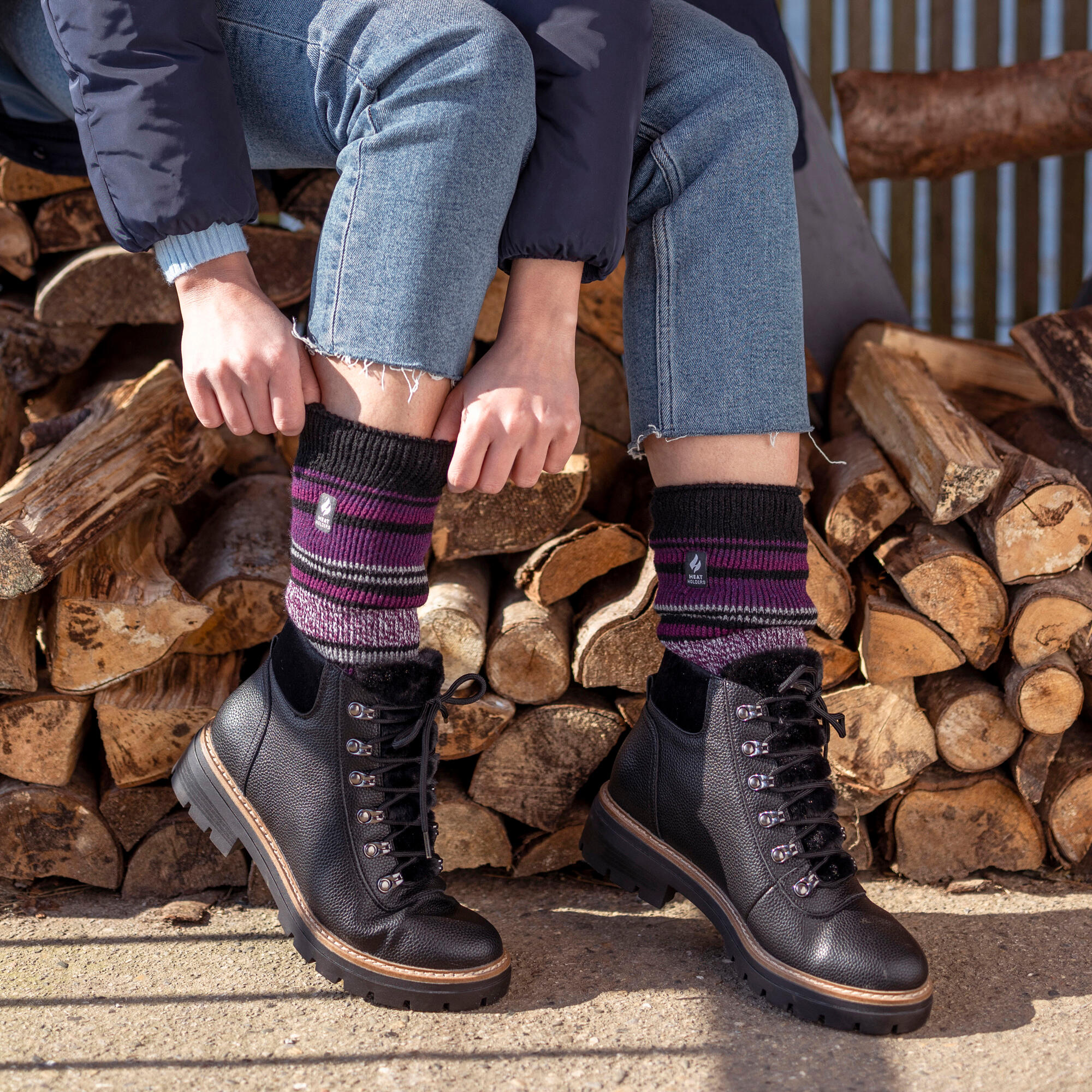 Gemusterte Thermal Lite-Socken für Damen 4/6