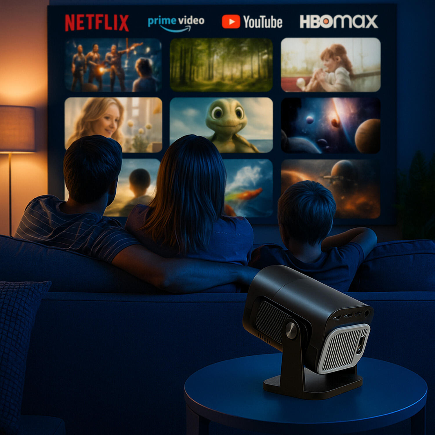 Projecteur de voyage Forever FP-120U 1080P Android Bluetooth HDMI USB Audio 5/7
