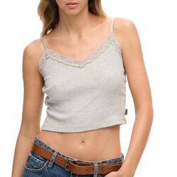 Top Gris Femme Superdry Vintage Lace Cami