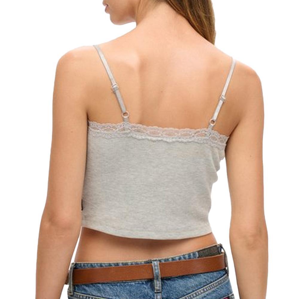 Geribbelde tanktop met kanten randje Superdry 2/5