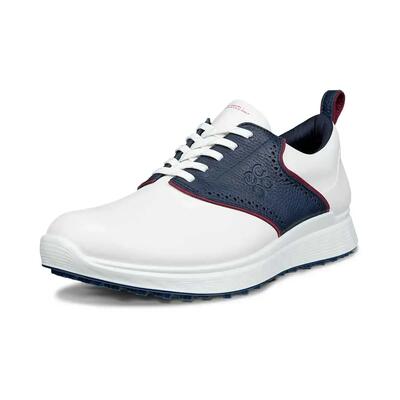 Ecco men's s-casual, golfschoenen voor heren, wit/blauw