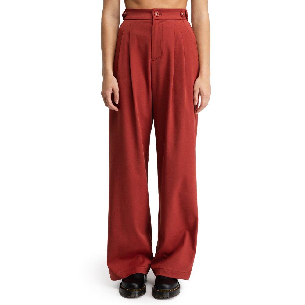 SIROKO Pantaloni a gamba ampia con pieghe da donna Aker-W Cherry Rosso