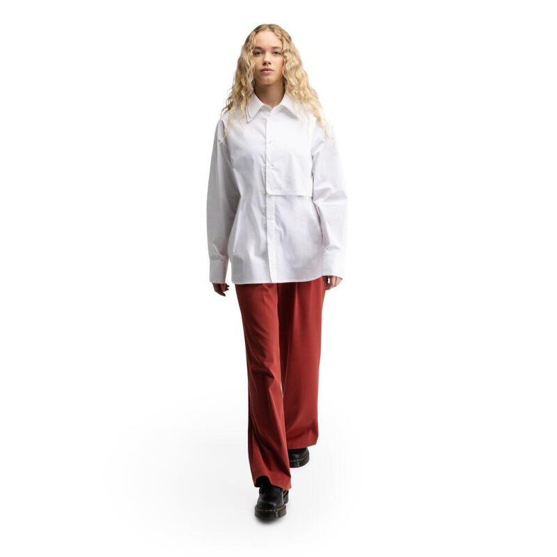Pantaloni largi cu pliuri pentru femei Aker-W Cherry Roșu