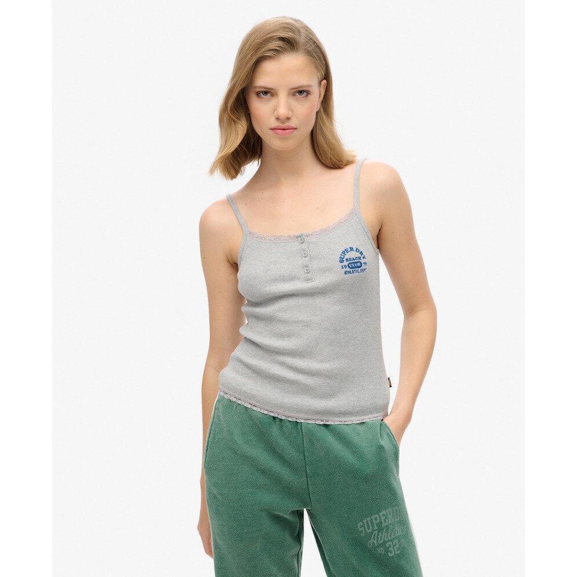 Superdry - Top Cami Boutonné Essentiel - Sous Pull - Gris - Decathlon