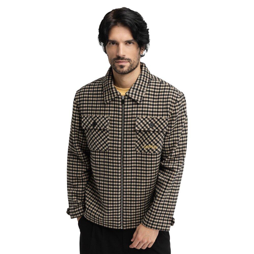 SIROKO Men 's wool shacket Taos Transformation Multicolor