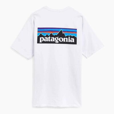 T-shirt patagonia p-6 logo responsibili-tee wit