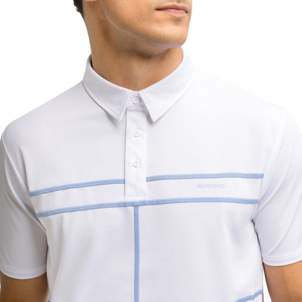 Polo piqué de tennis homme Slice White Blanc 4/7
