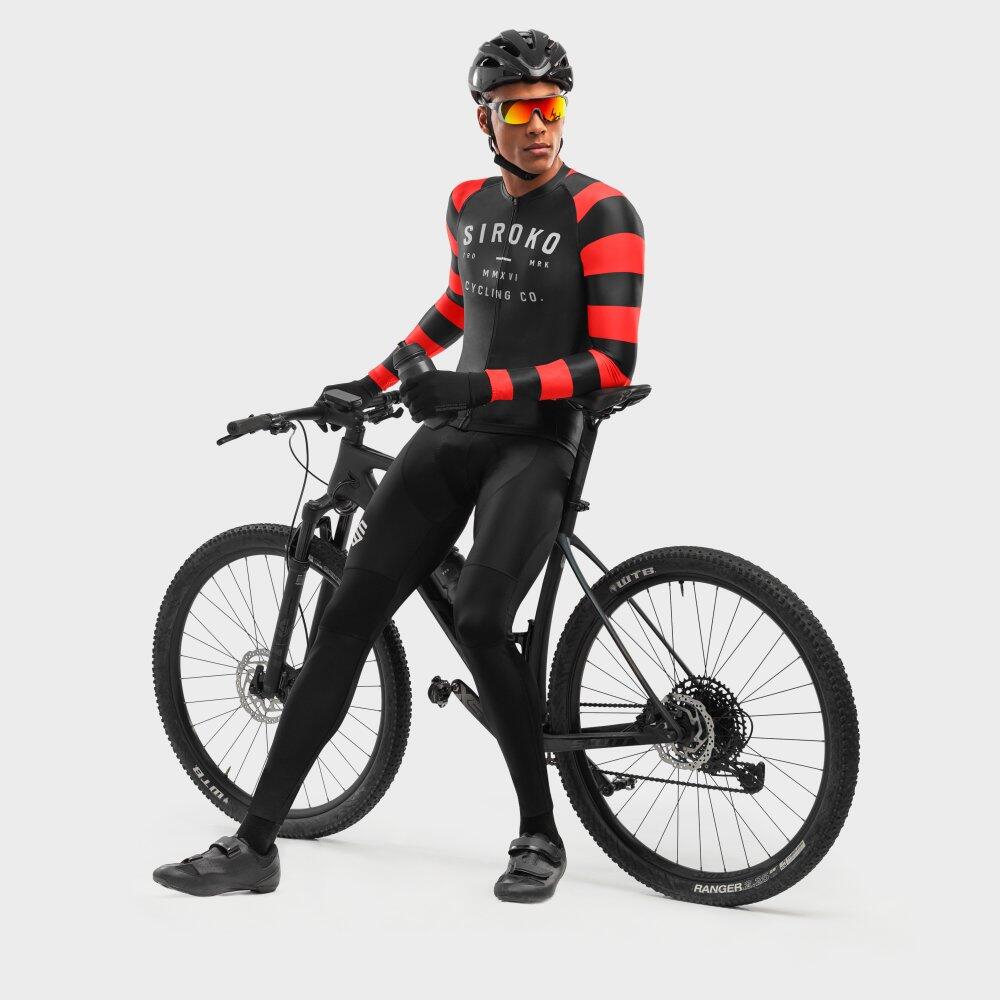 Herren Radsport langärmeliges radtrikot für M2 Rider Schwarz 4/7