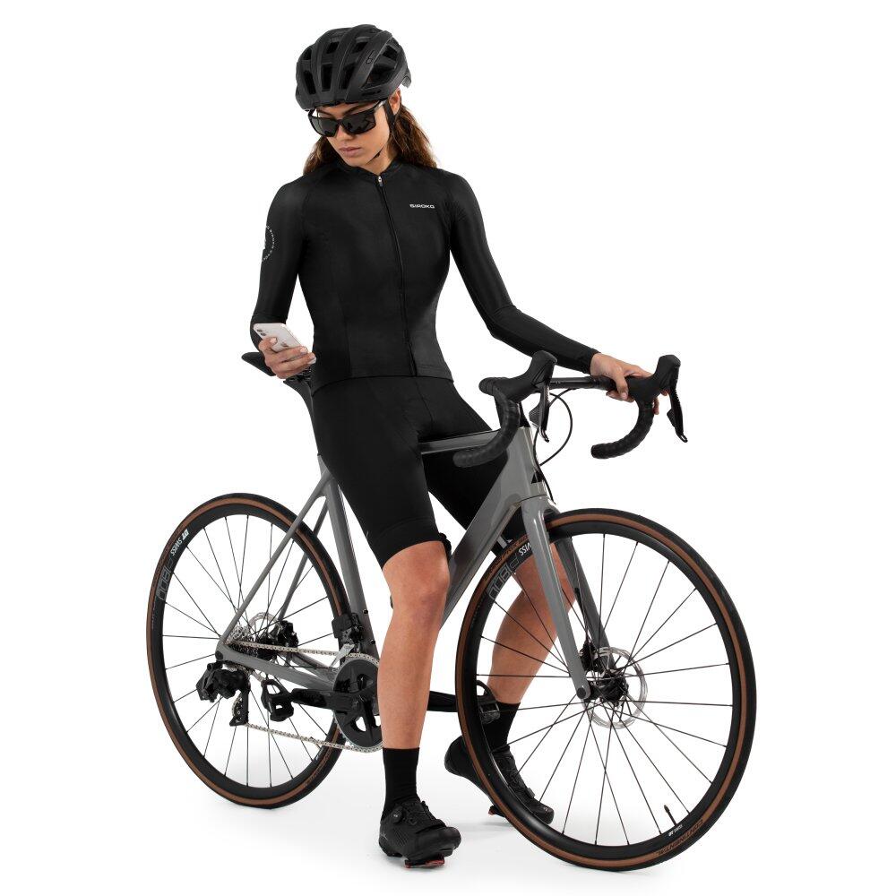 Maillot vélo manches longues femme Cyclisme M2 Eclipse Noir 3/7