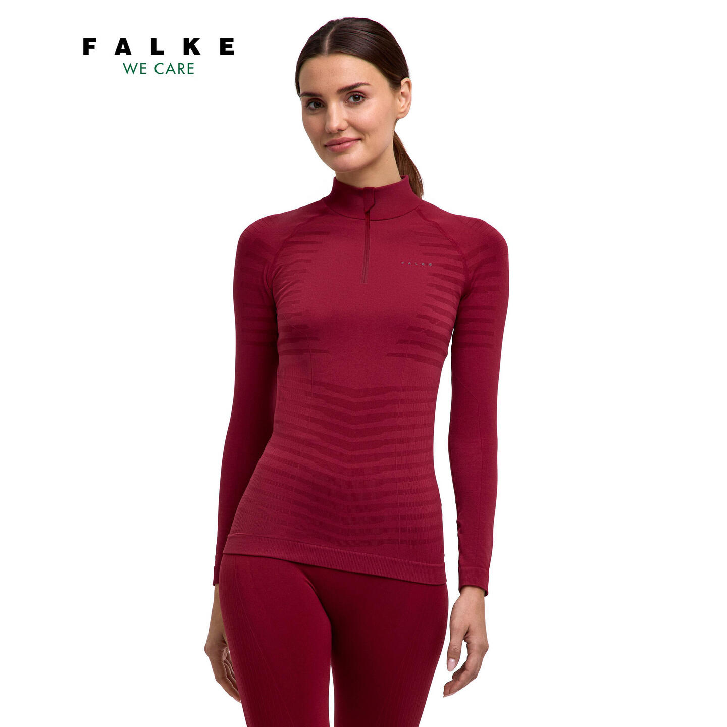 Damen Langarm-T-Shirt mit Reißverschlusskragen Falke Maximum Warm 2/5
