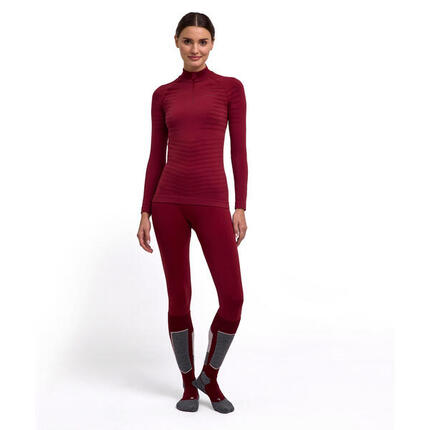 Damen Langarm-T-Shirt mit Reißverschlusskragen Falke Maximum Warm