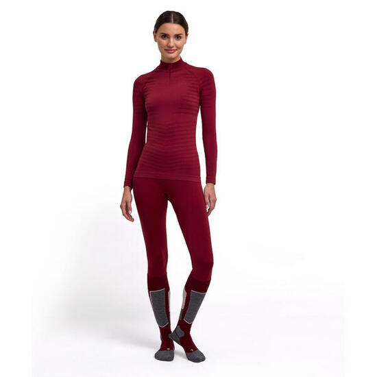Damen Langarm-T-Shirt mit Reißverschlusskragen Falke Maximum Warm