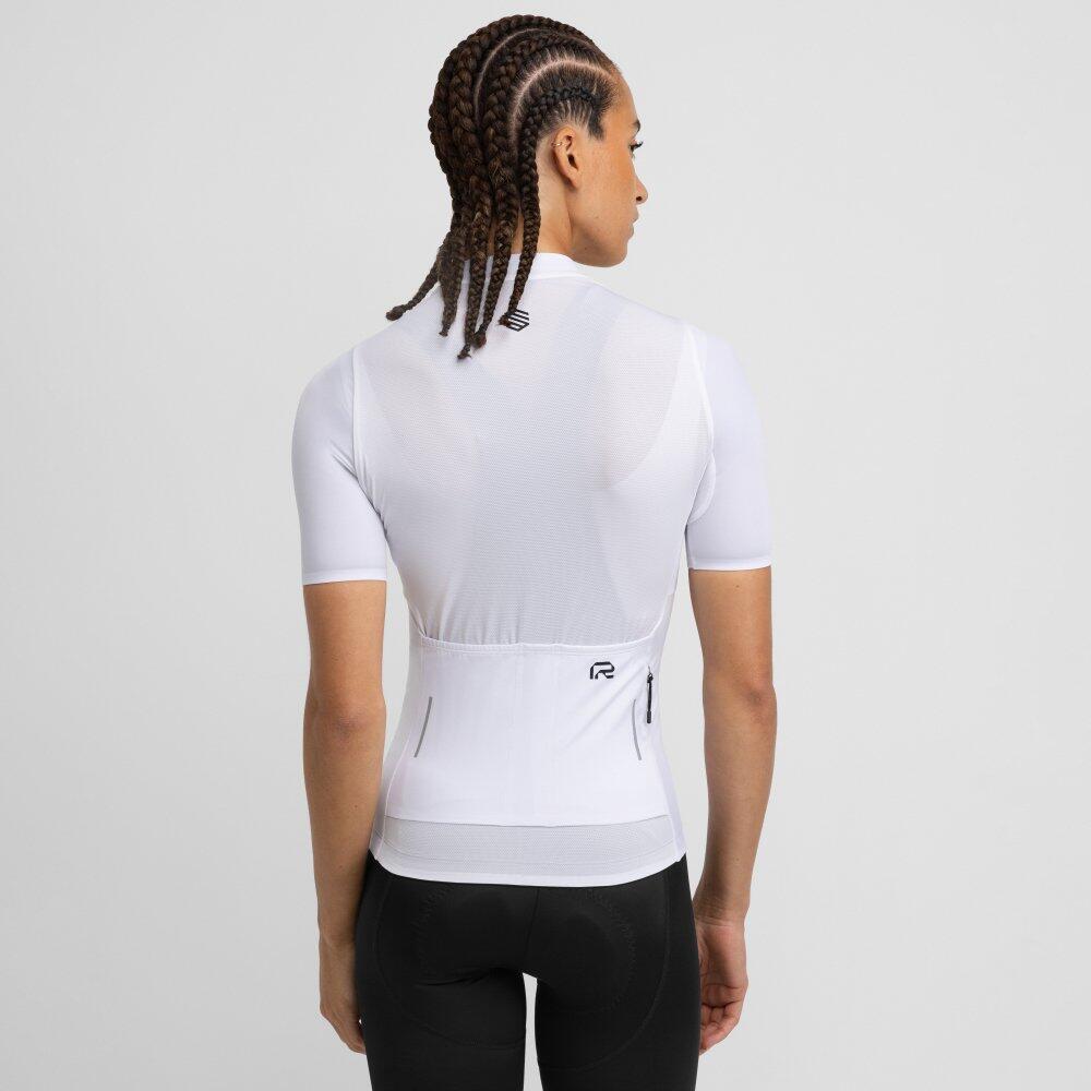 Women Cycling 's short sleeve jersey in recycled fabrics M6R Pure White 6/7