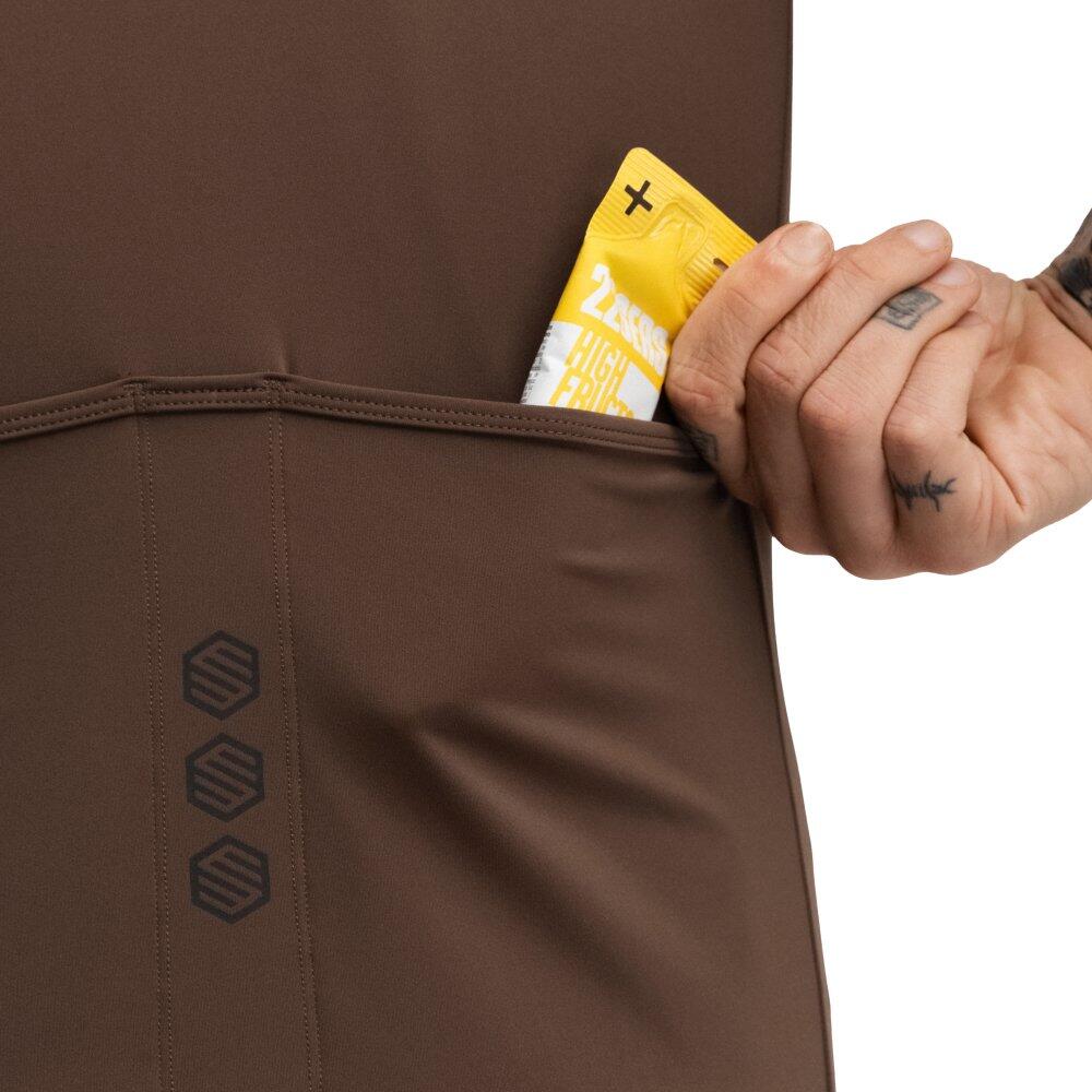 Maillot cyclisme gravel demi-zip homme GM5 Terraquest Brown Marron 5/7