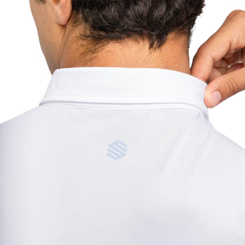 Polo piqué bărbați Slice White Alb