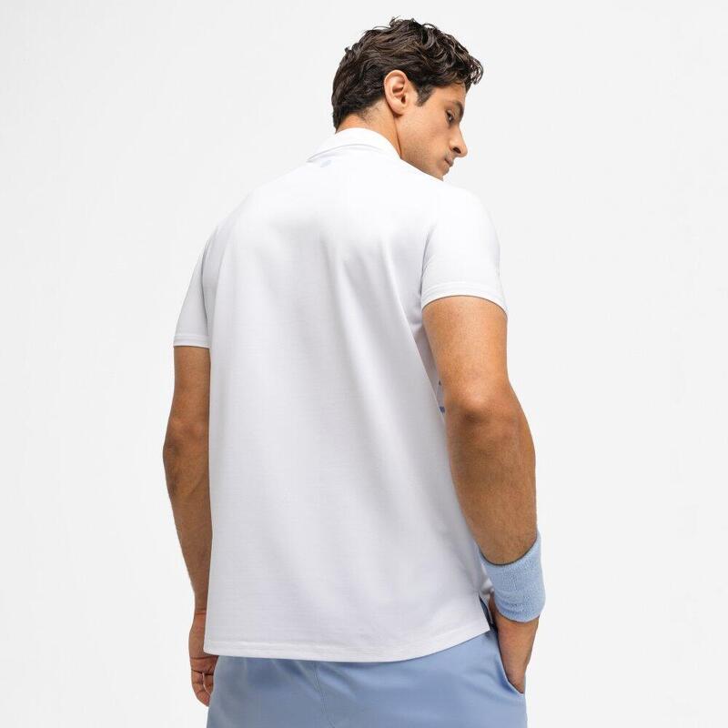 Polo piqué bărbați Slice White Alb