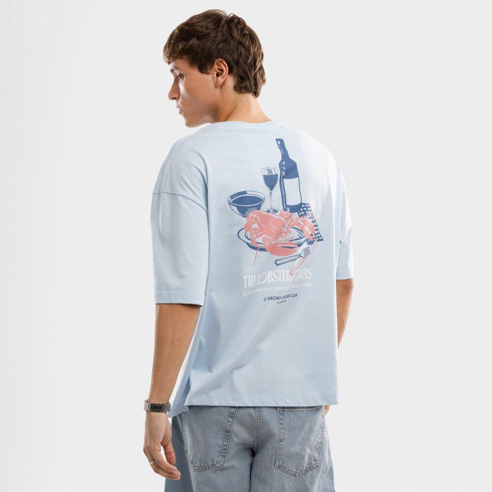 T-shirt manches courtes coton bio homme Lifestyle Lobster Light Blue Bleu 6/6