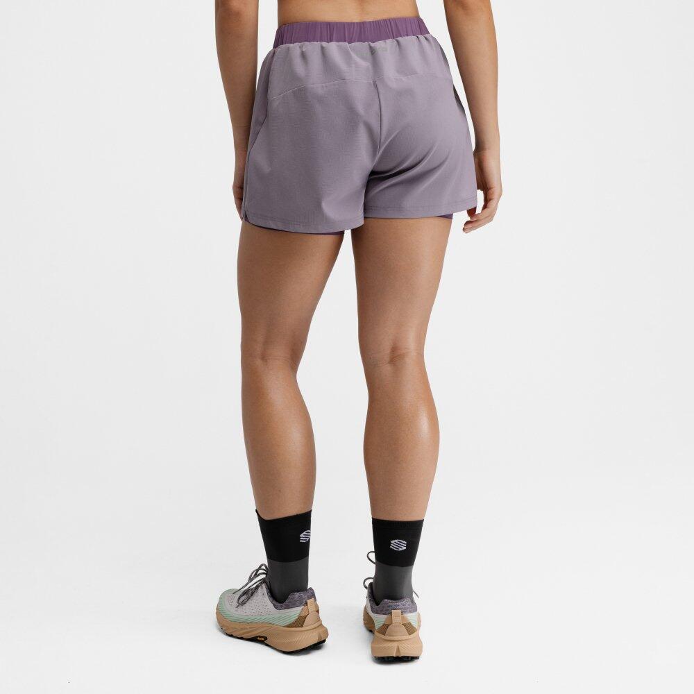 Damen Wandern 2in1-trailrunning-shorts Araroa Lilac Lila 6/7