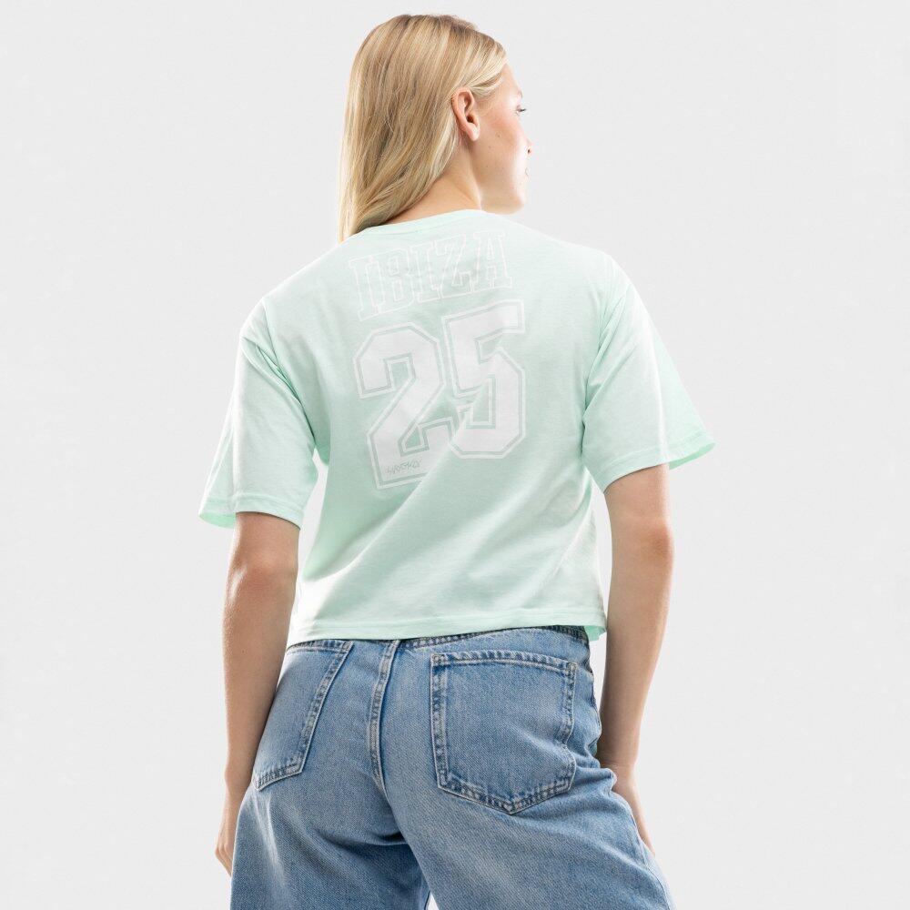 T-shirt ample crop top femme Lifestyle IBZ Eivissa Water Green Bleu 6/7