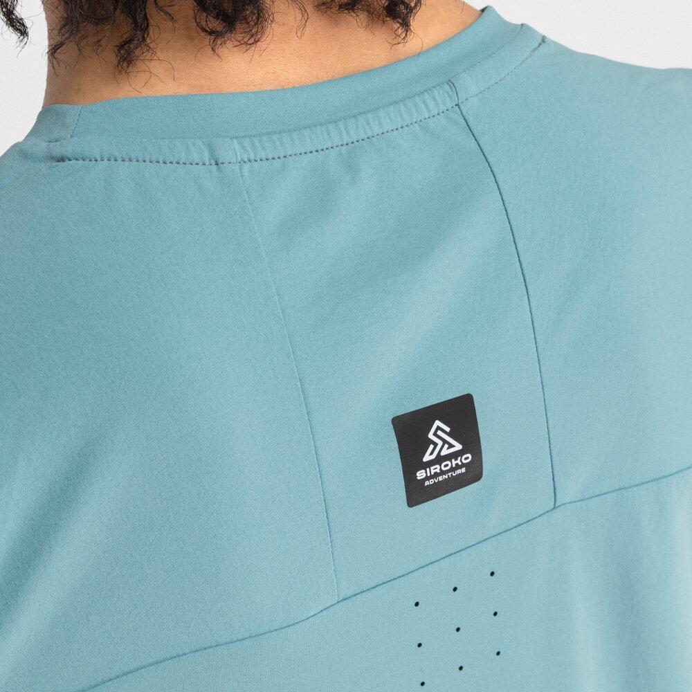 Herren Wandern kurzärmeliges wander-t-shirt für Bay Blau 5/8