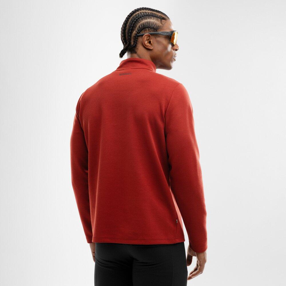 Herren Fitness trainings-sweatshirt halblanger reißverschluss Torch Rot 6/7