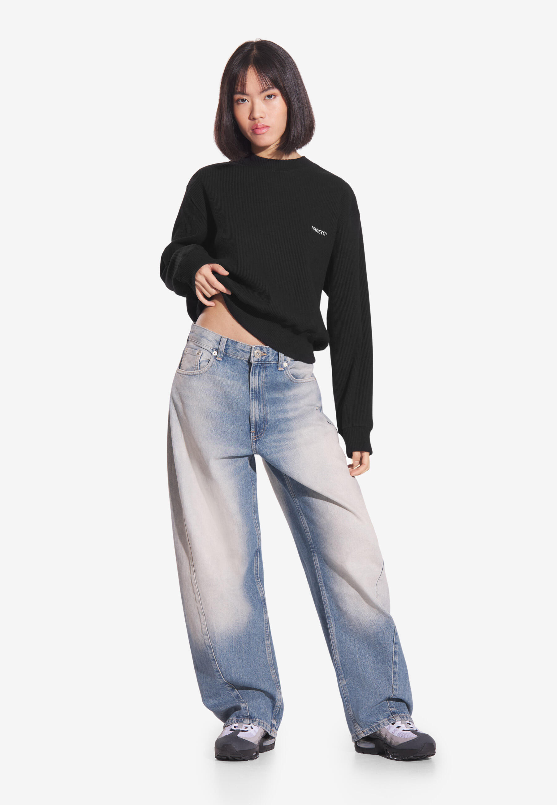 Bluza sportowa damska Prosto Ribbed bez kaptura