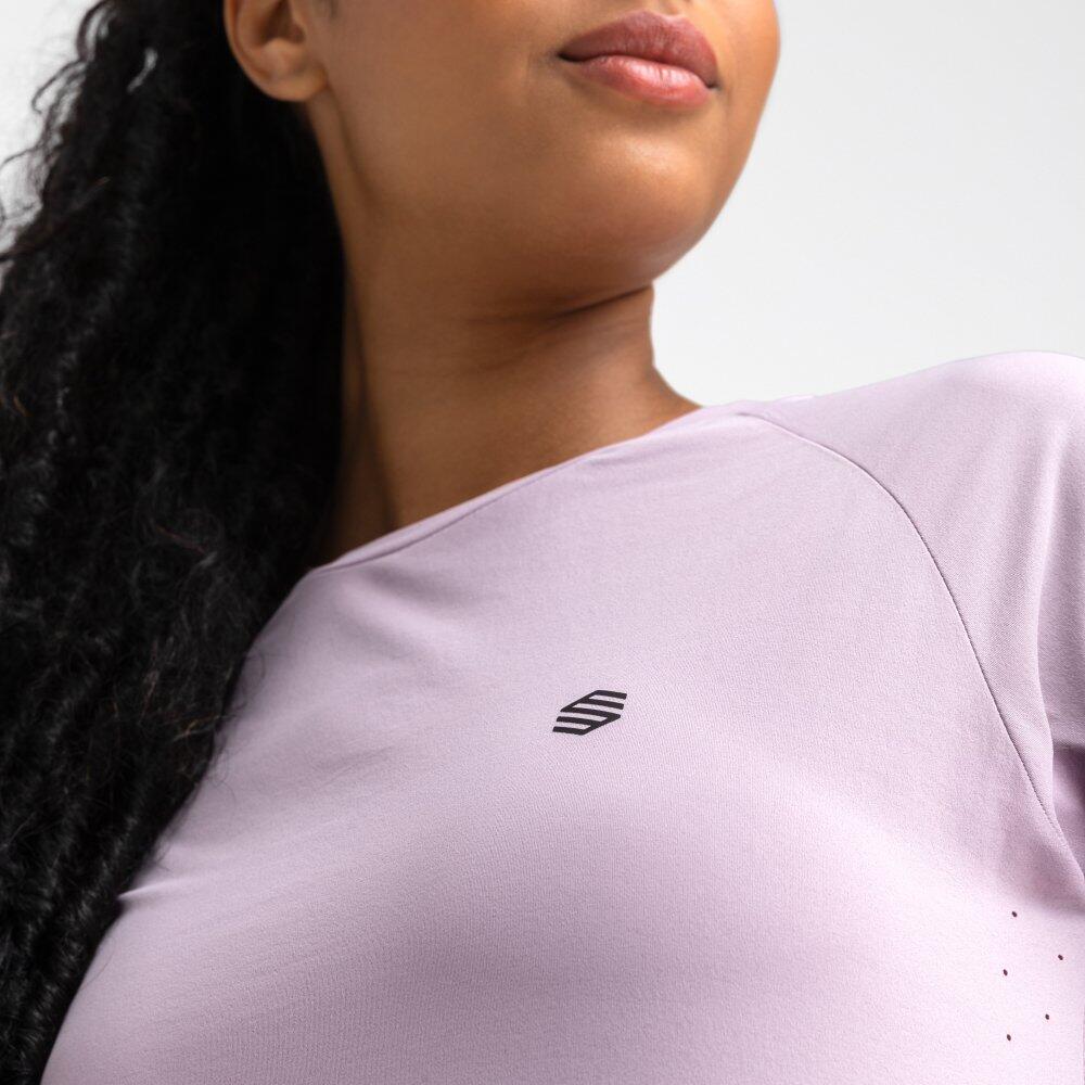 Damen Wandern kurzärmeliges wander-t-shirt für Stave Violett 5/8