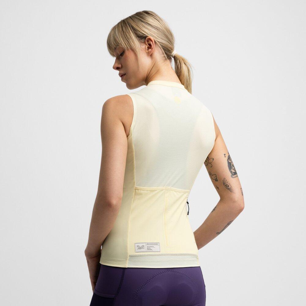 Maillot cyclisme gravel sans manches femme GM4 Strata Light Yellow Jaune 6/7